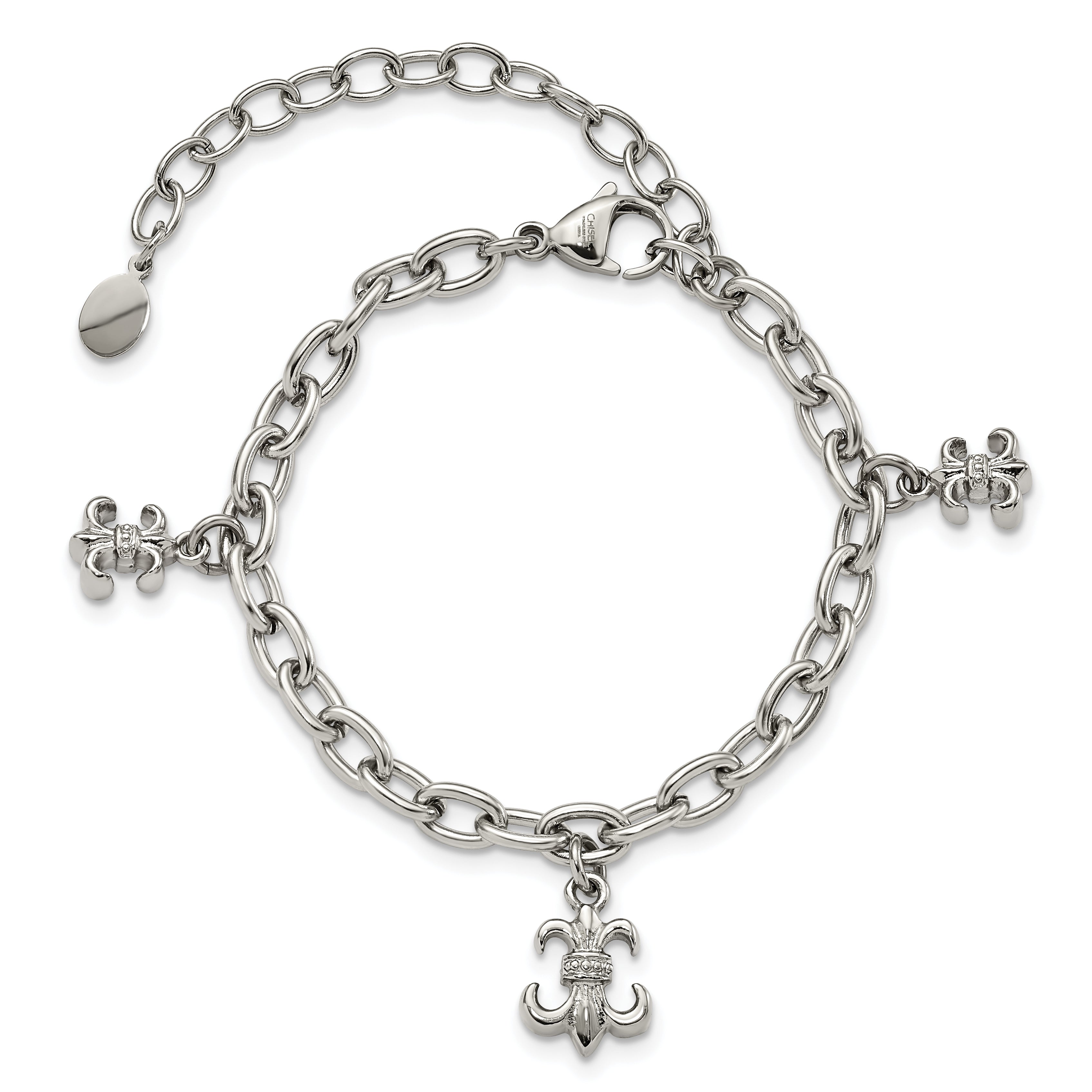 Fleur de Lis Bracelet in Stainless Steel