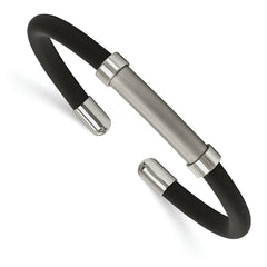 Stainless Steel Brushed and Polished Silicone Bangle