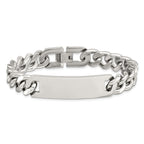Polished Curb Chain ID Bracelet in Stainless Steel