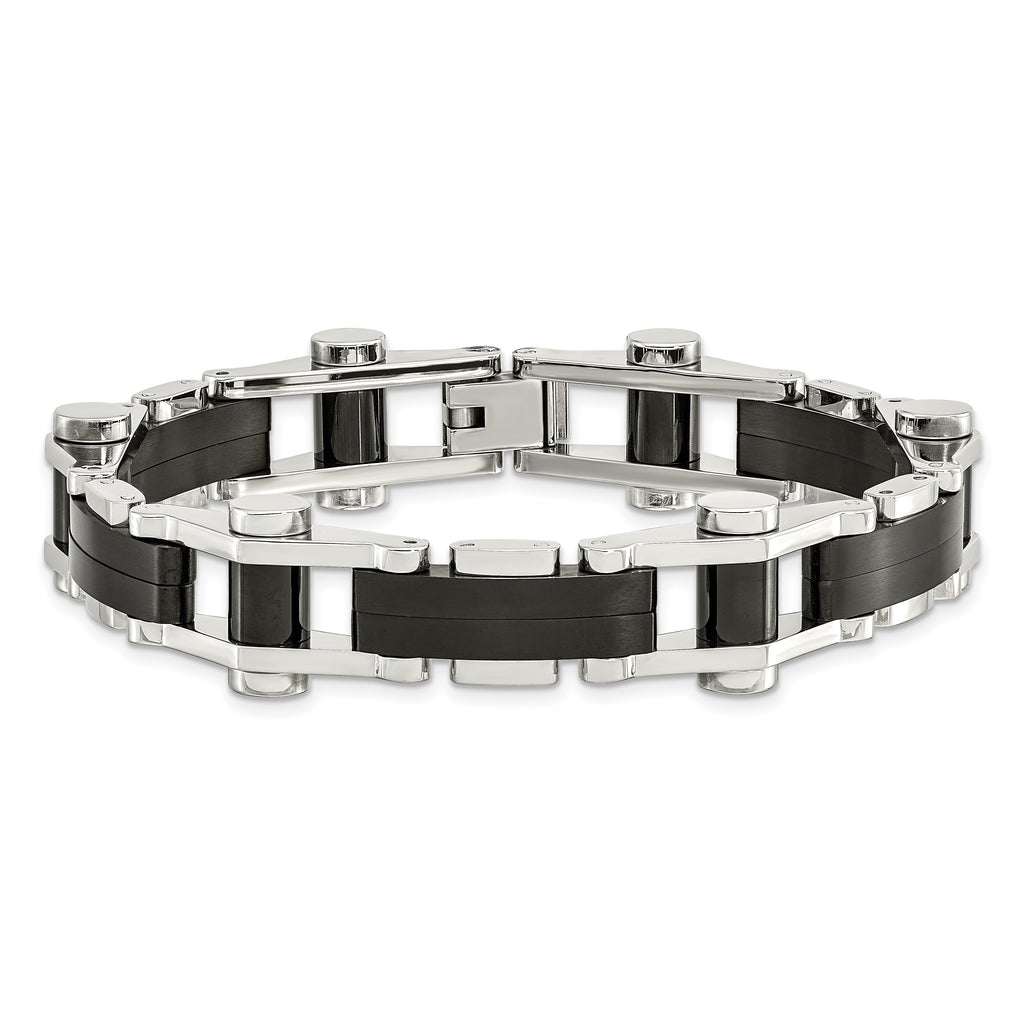 Polished Black IP-Plated Bracelet in Stainless Steel