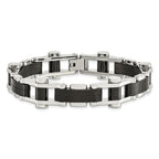 Polished Black IP-Plated Bracelet in Stainless Steel