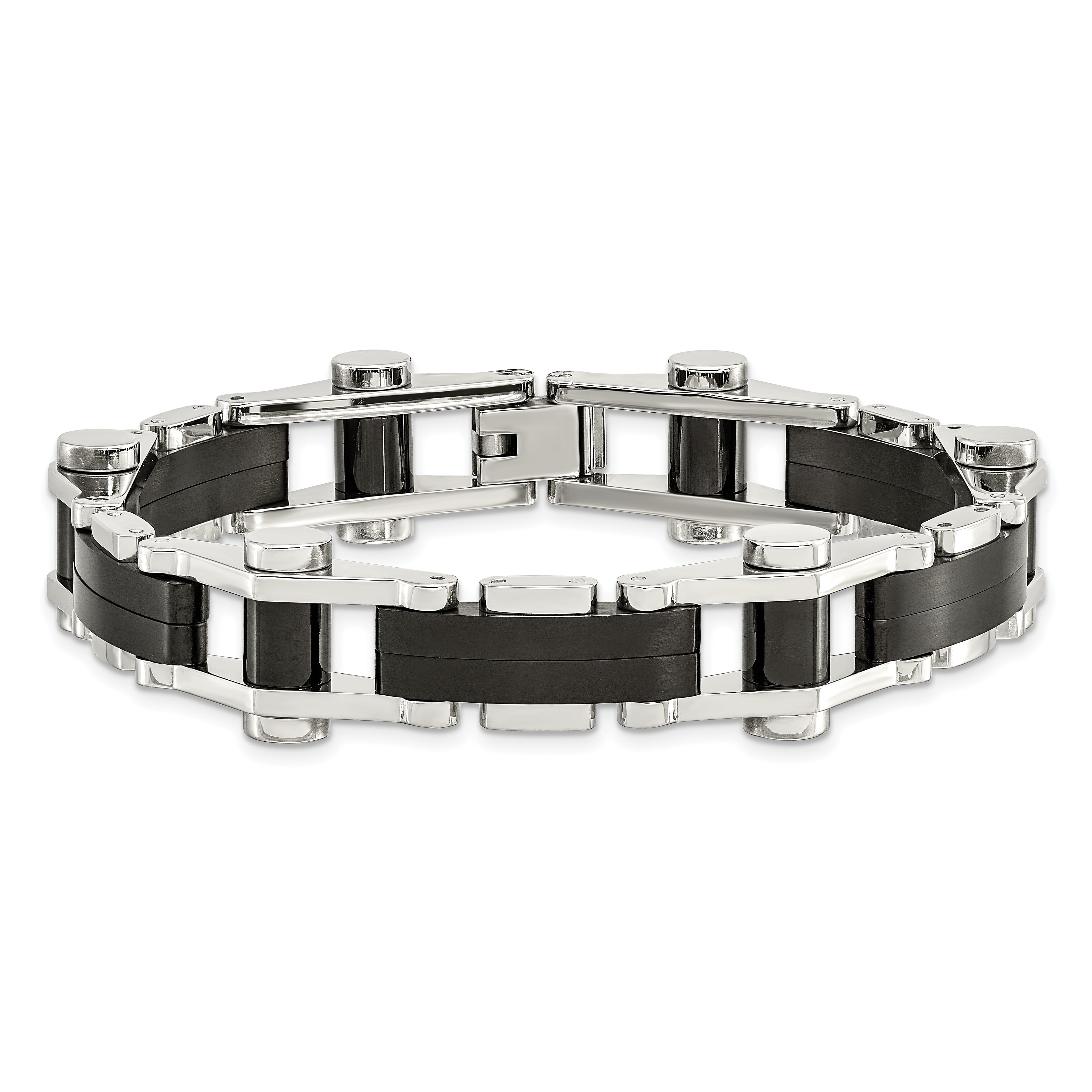 Polished Black IP-Plated Bracelet in Stainless Steel