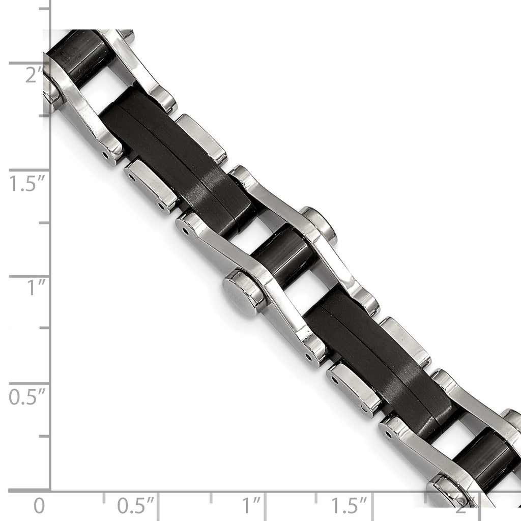 Polished Black IP-Plated Bracelet in Stainless Steel