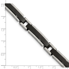 Chisel Stainless Steel Polished Black IP-plated 8.5 inch Link Bracelet