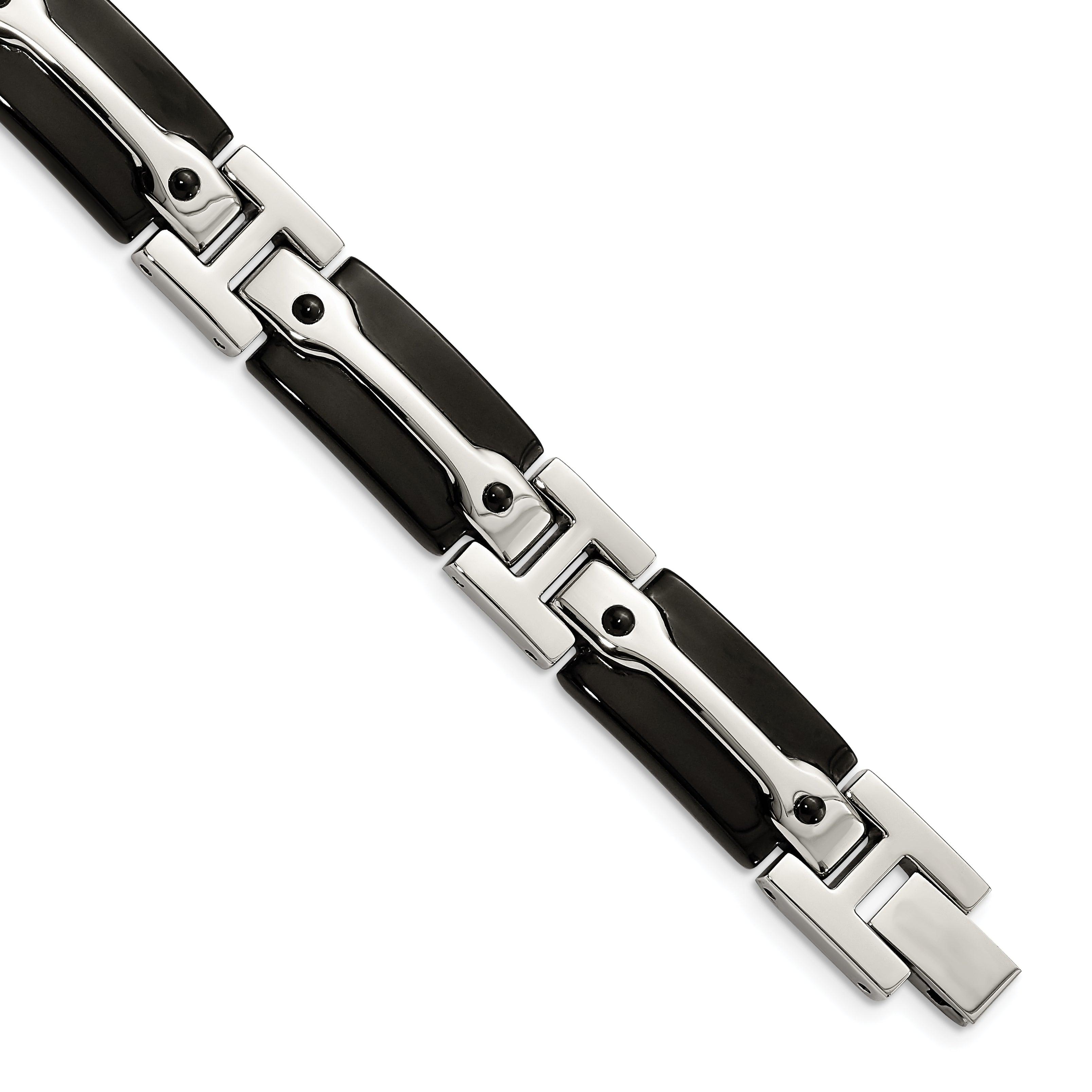 Chisel Stainless Steel Polished Black IP-plated 9 inch Link Bracelet Main image