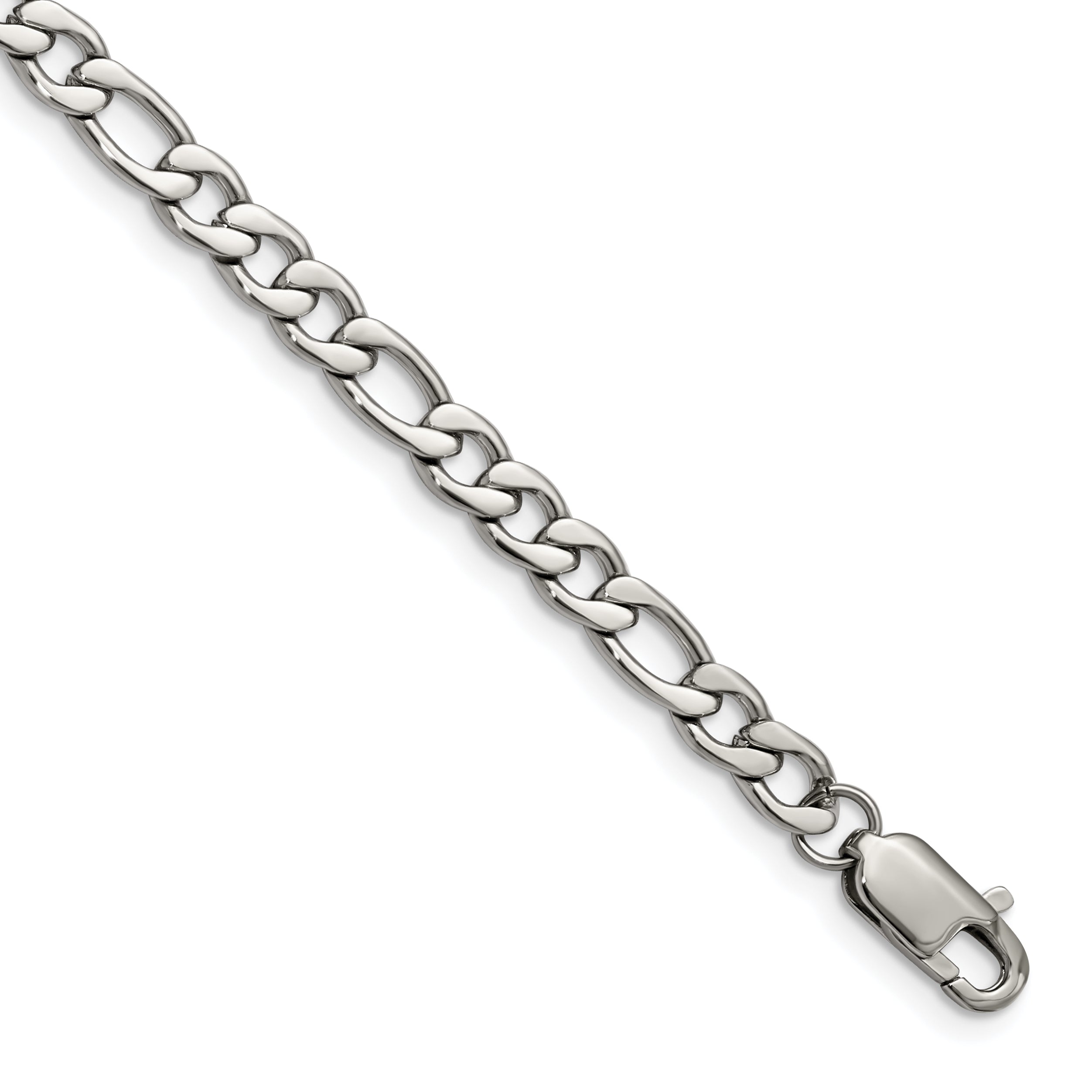 Chisel Stainless Steel Polished 9 inch Figaro Bracelet Main image