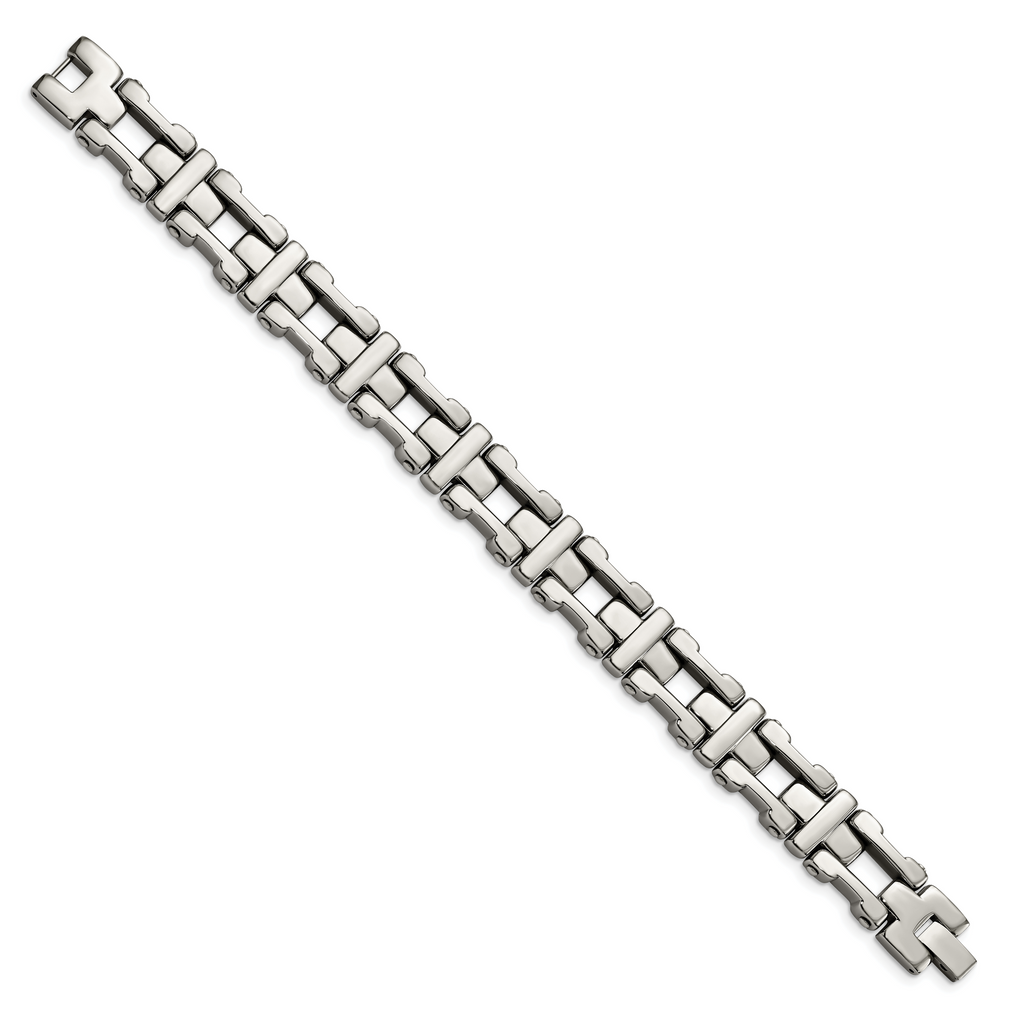 Open Cross Link Bracelet in Stainless Steel