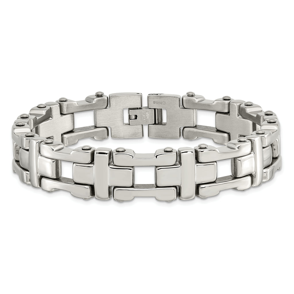 Open Cross Link Bracelet in Stainless Steel