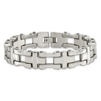 Open Cross Link Bracelet in Stainless Steel