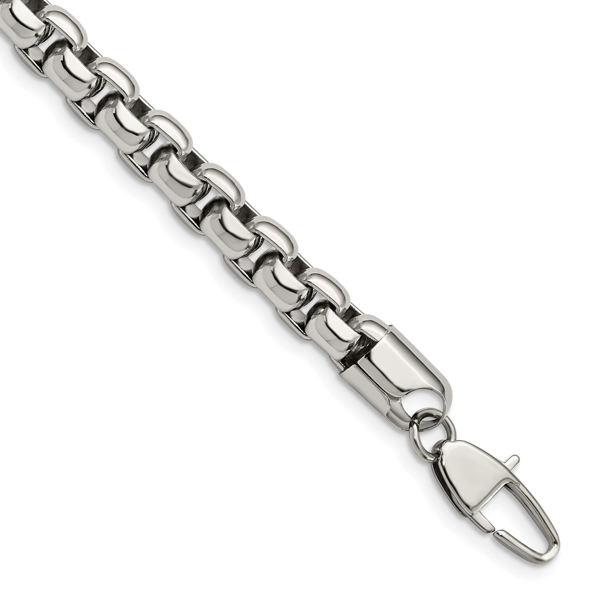 Chisel Stainless Steel Polished 9 inch Rounded Box Bracelet