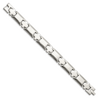 Polished Cross Link Bracelet in Stainless Steel