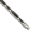 Chisel Stainless Steel Polished Black IP-plated with Solid Black Carbon Fiber 8.25 inch Link Bracelet