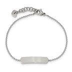 Stainless Steel Polished 7in w/1 inch ext. ID Bracelet