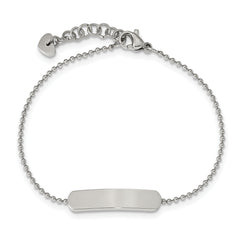 Stainless Steel Polished 7in w/1 inch ext. ID Bracelet