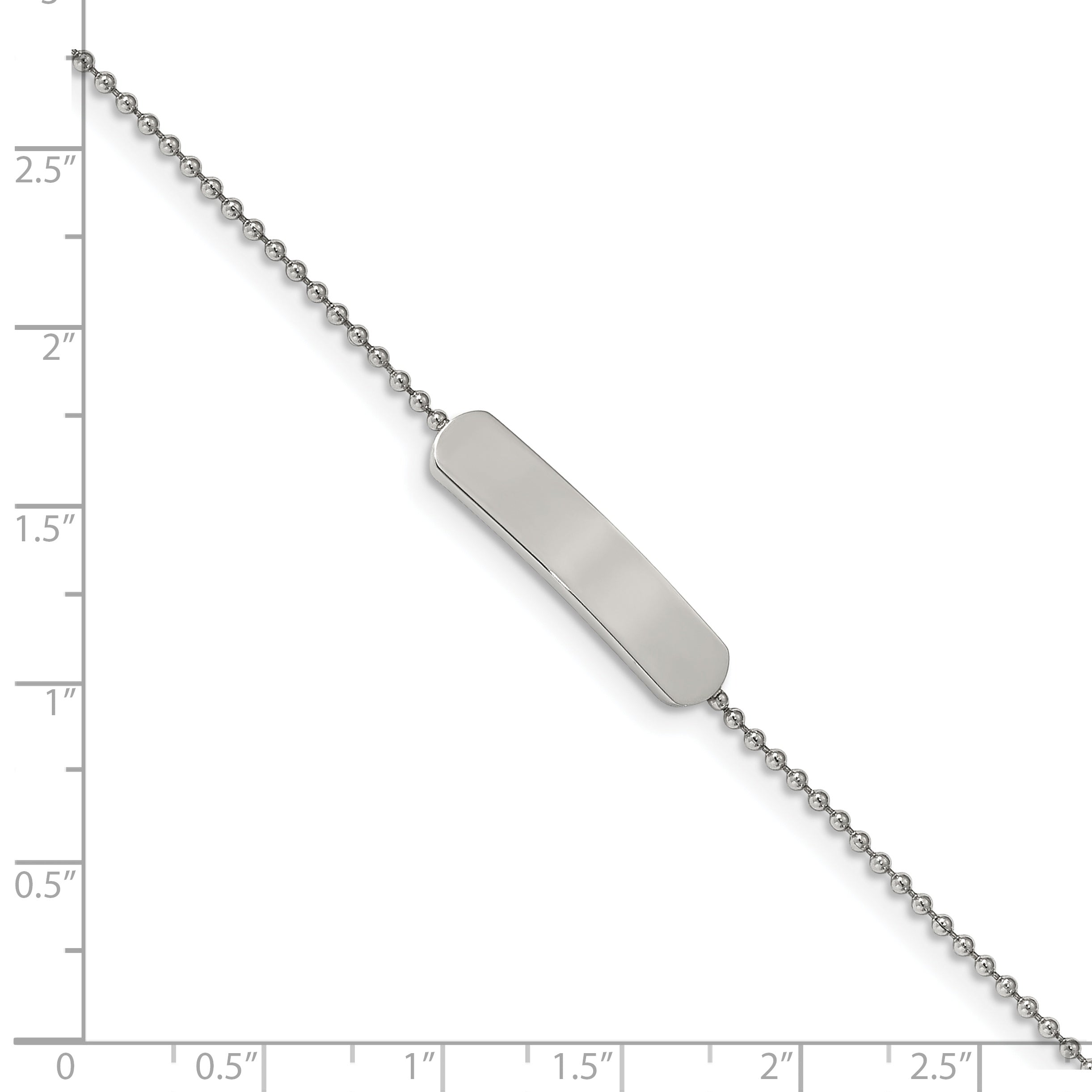Stainless Steel Polished 7in w/1 inch ext. ID Bracelet