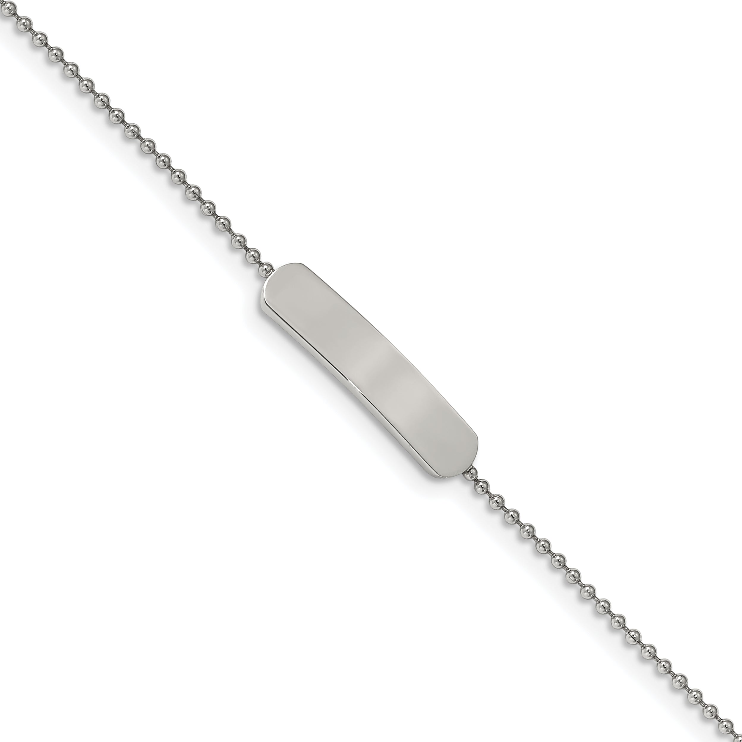 Stainless Steel Polished 7in w/1 inch ext. ID Bracelet