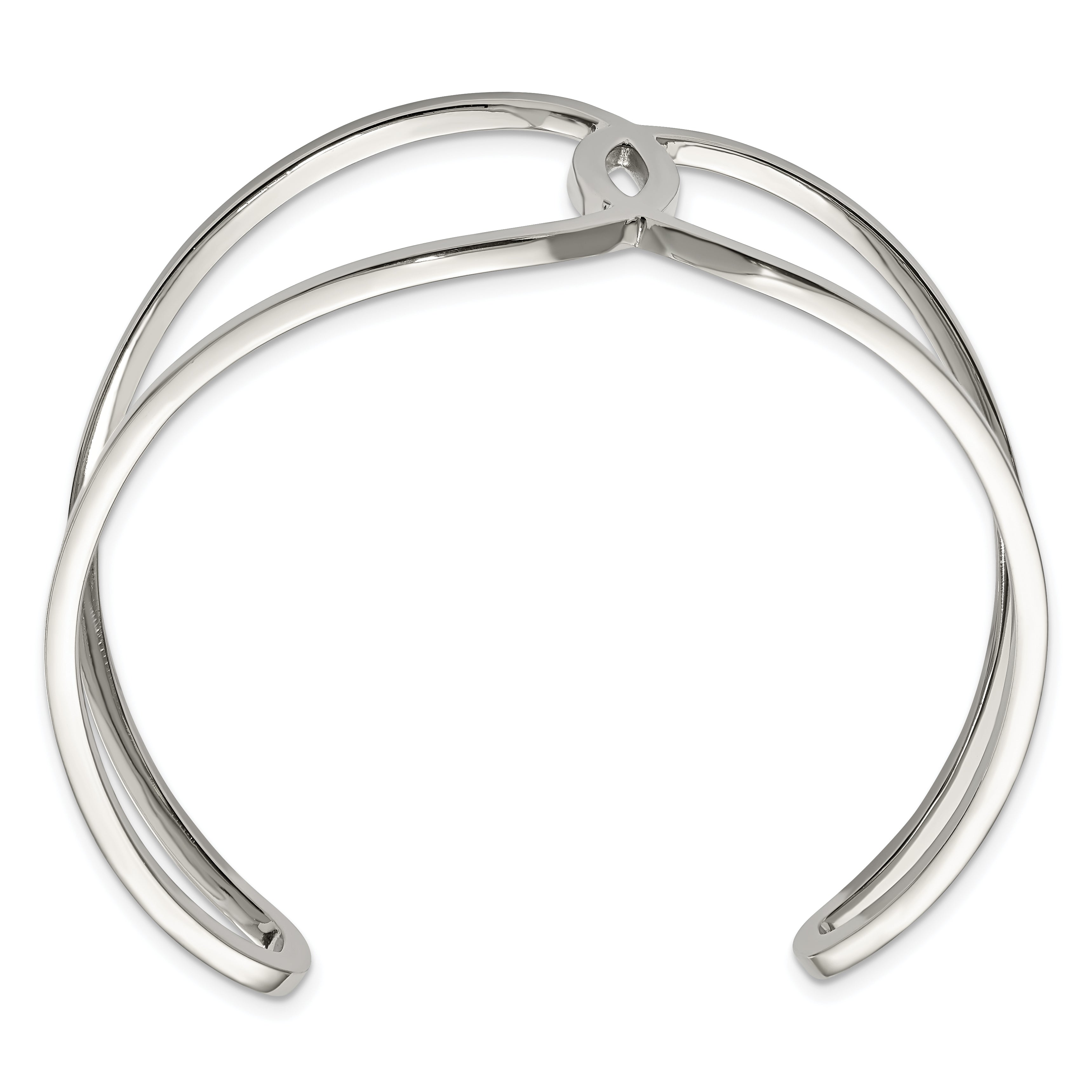 Stainless Steel Polished Cuff Bangle - 7.5