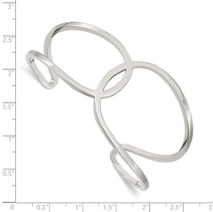 Stainless Steel Polished Cuff Bangle - 7.5