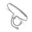 Chisel Stainless Steel Polished with 2 Row CZ Bar Friendship/Bolo Adjustable Bracelet