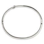 Chisel Stainless Steel Polished Sideways Cross Hinged Bangle