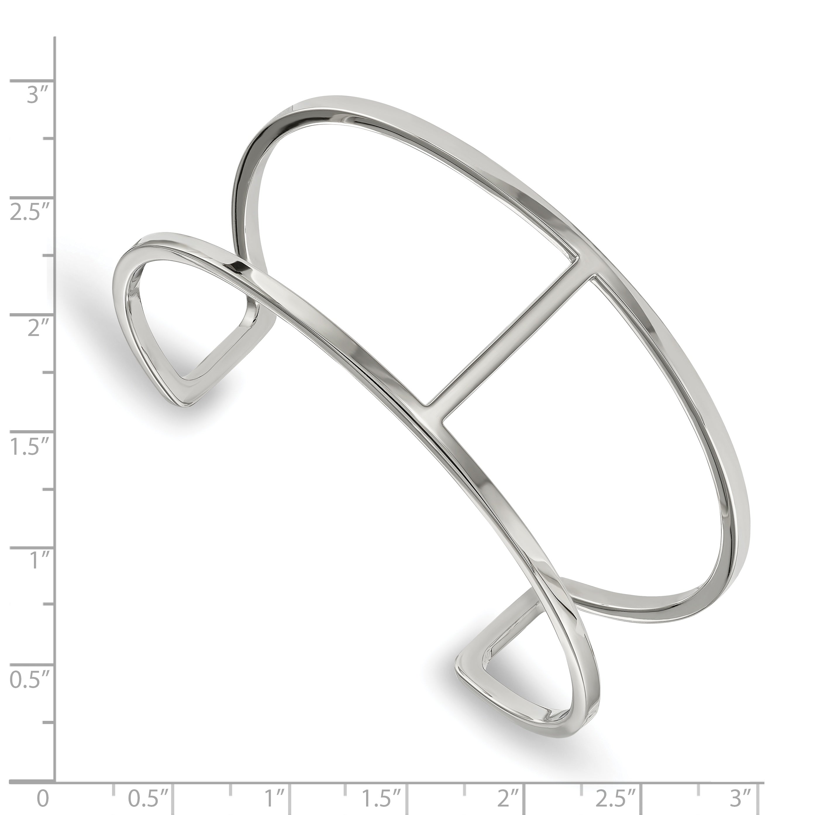 Chisel Stainless Steel Polished Cuff Bangle Secondary image