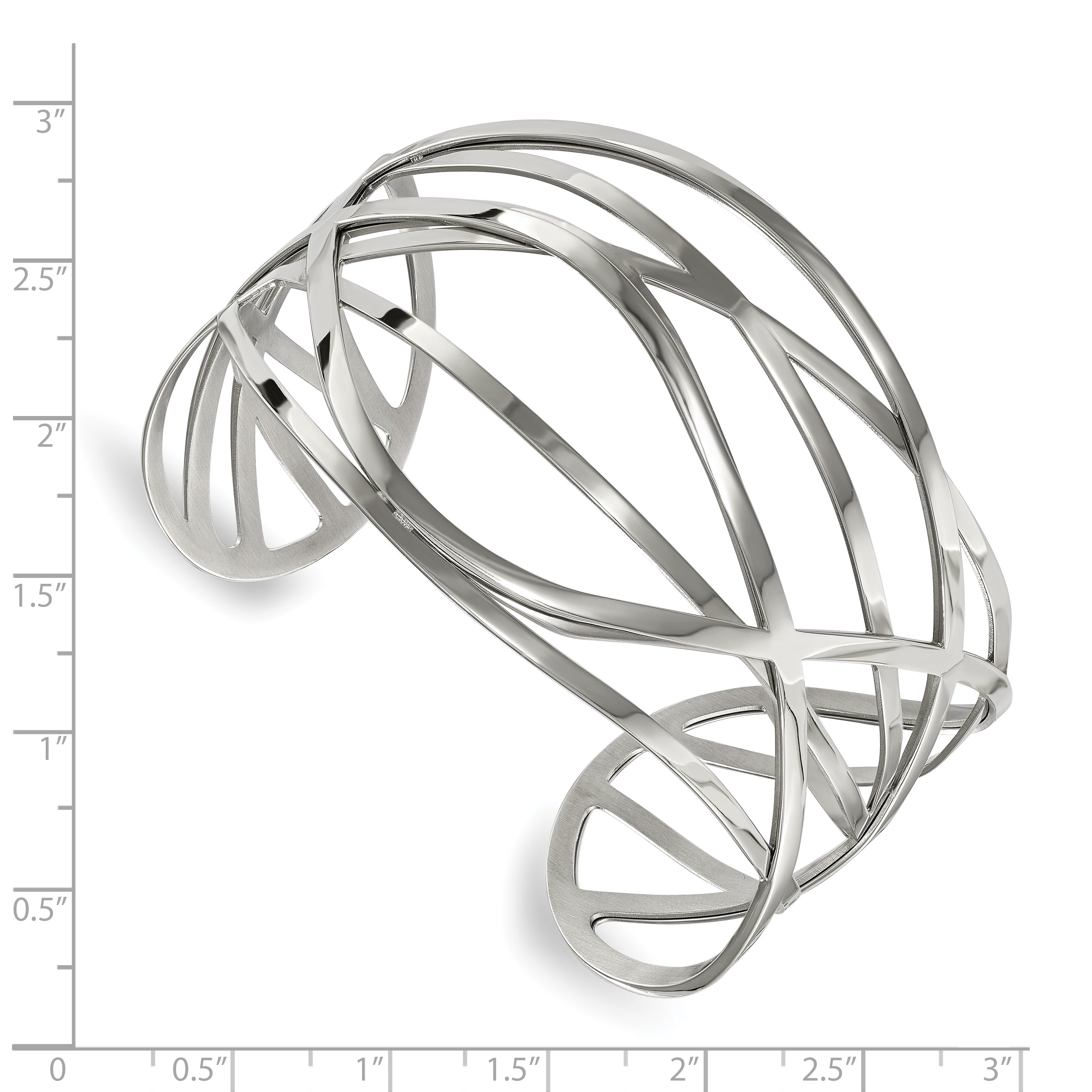 Chisel Stainless Steel Polished Cuff Bangle Secondary image