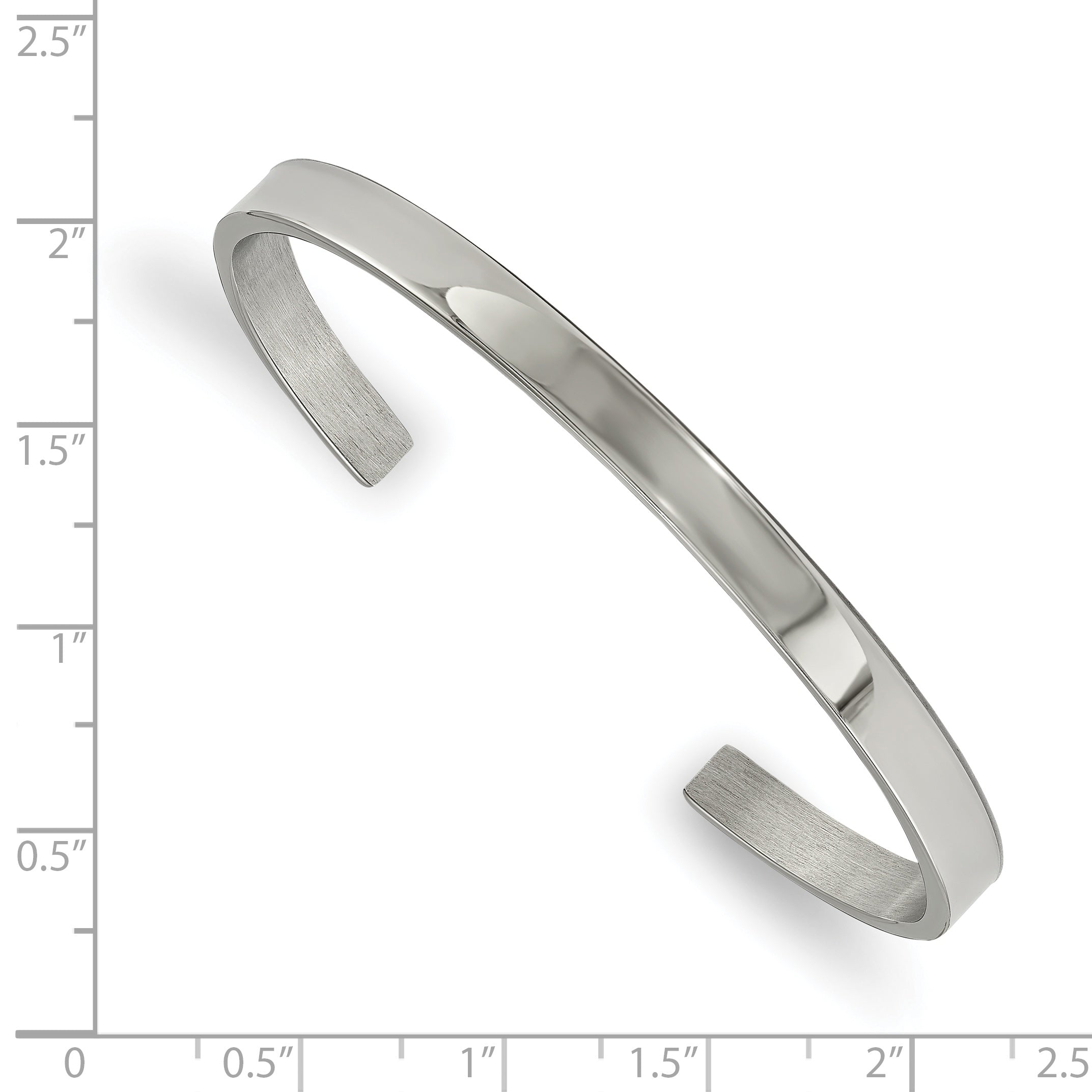 Chisel Stainless Steel Polished 5mm Cuff Bangle