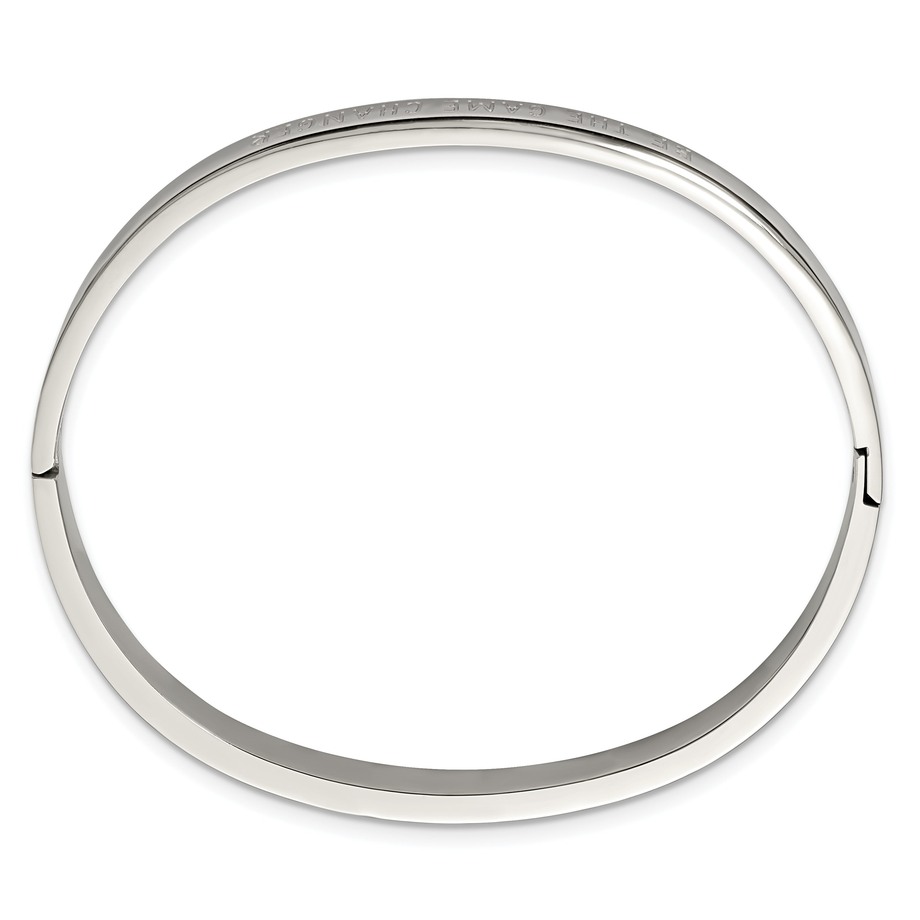 Stainless Steel Polished Be the Game Changer 6mm Hinged Bangle Main image