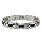 Wire Inlay Bracelet in Stainless Steel with Black IP Plating