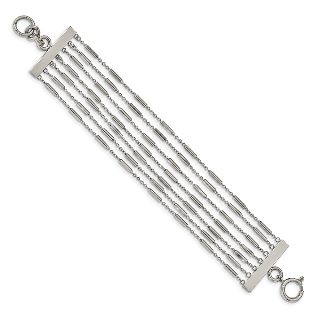 Polished Multi-Strand Bracelet in Stainless Steel