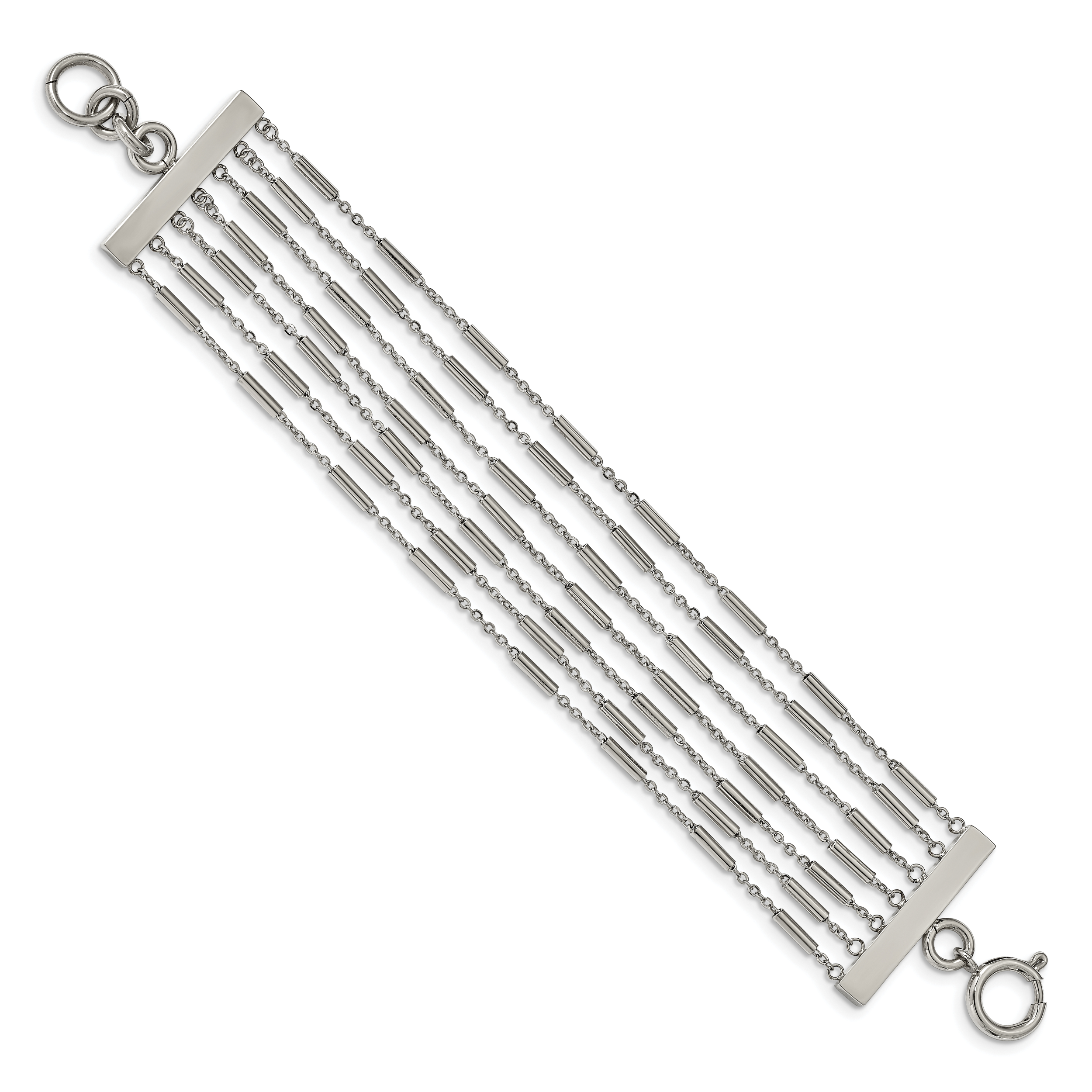 Polished Multi-Strand Bracelet in Stainless Steel