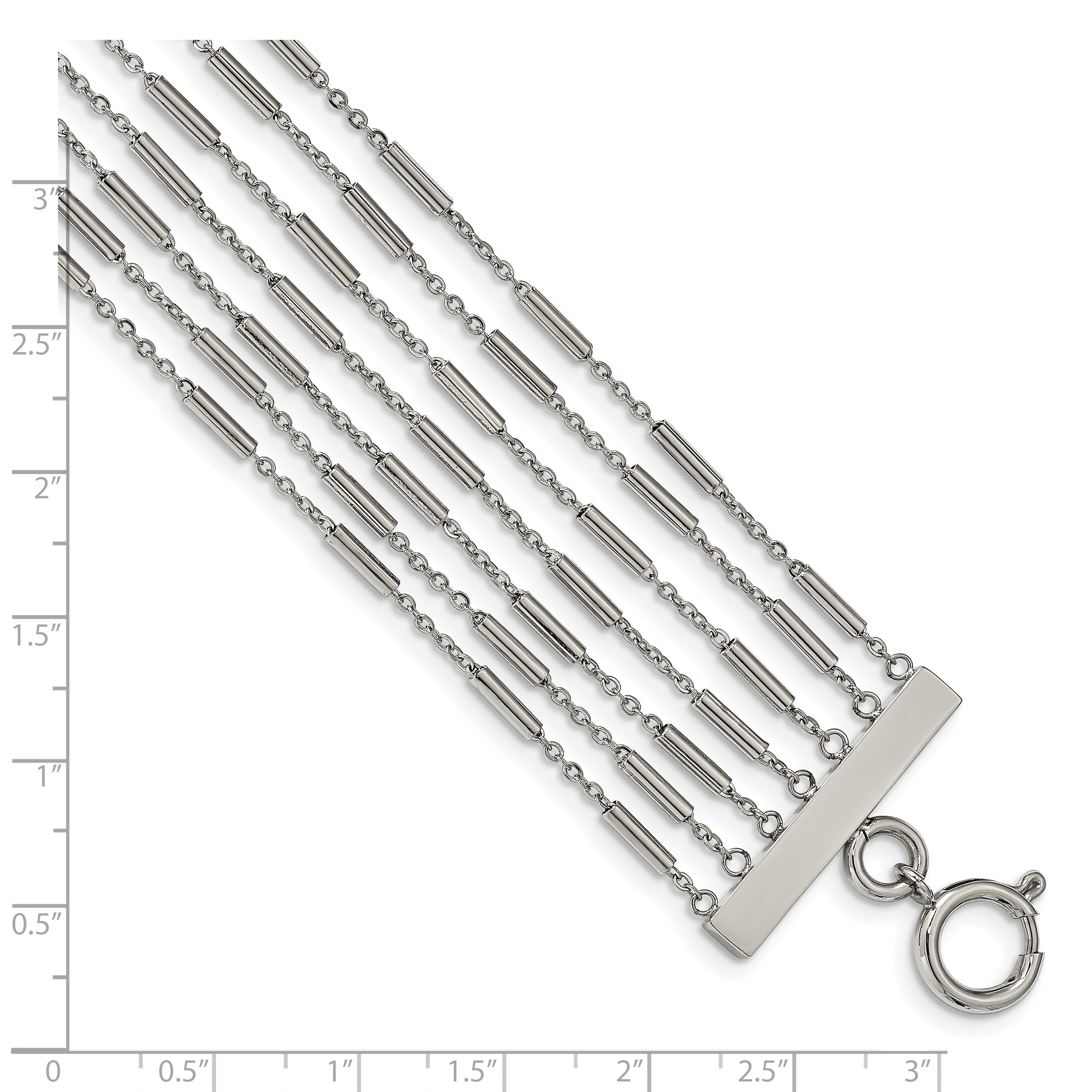 Polished Multi-Strand Bracelet in Stainless Steel