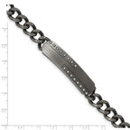 Matte Gun Metal ID Bracelet in Stainless Steel, 9in