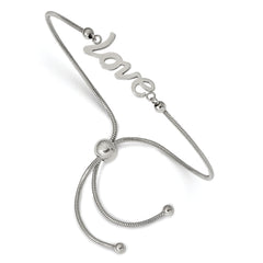 Chisel Stainless Steel Polished LOVE Adjustable Bracelet