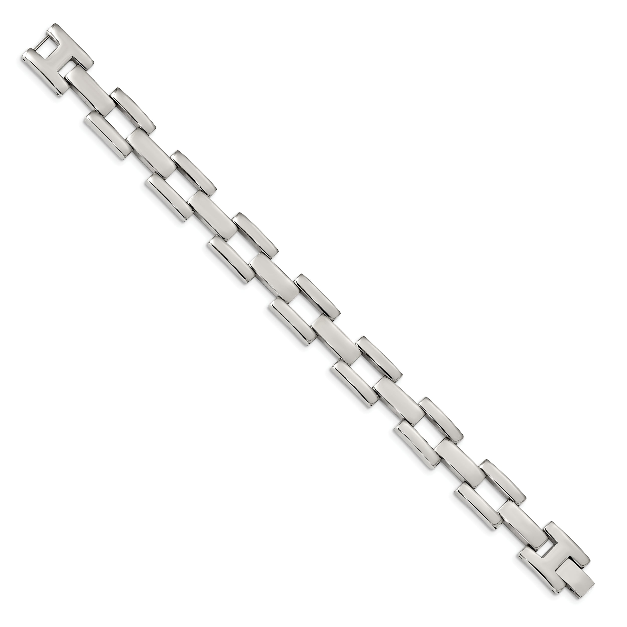 Chisel Stainless Steel Polished 8.5 inch Open Square Link Bracelet