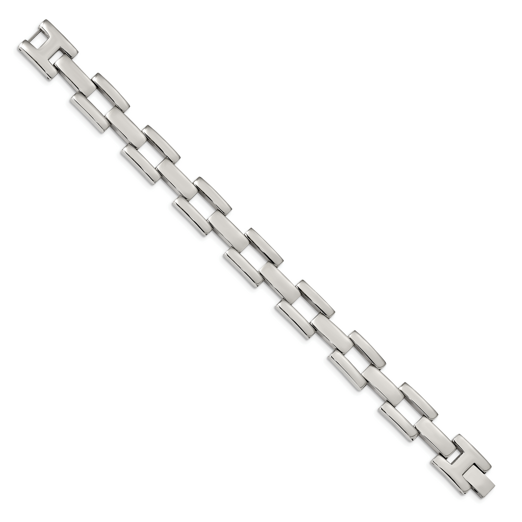Chisel Stainless Steel Polished 8.5 inch Open Square Link Bracelet