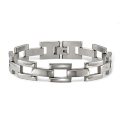 Chisel Stainless Steel Polished 8.5 inch Open Square Link Bracelet