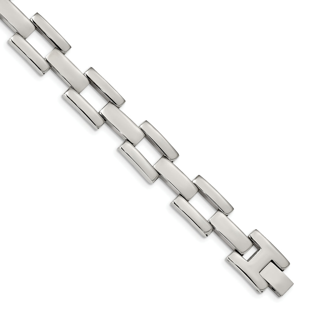 Chisel Stainless Steel Polished 8.5 inch Open Square Link Bracelet
