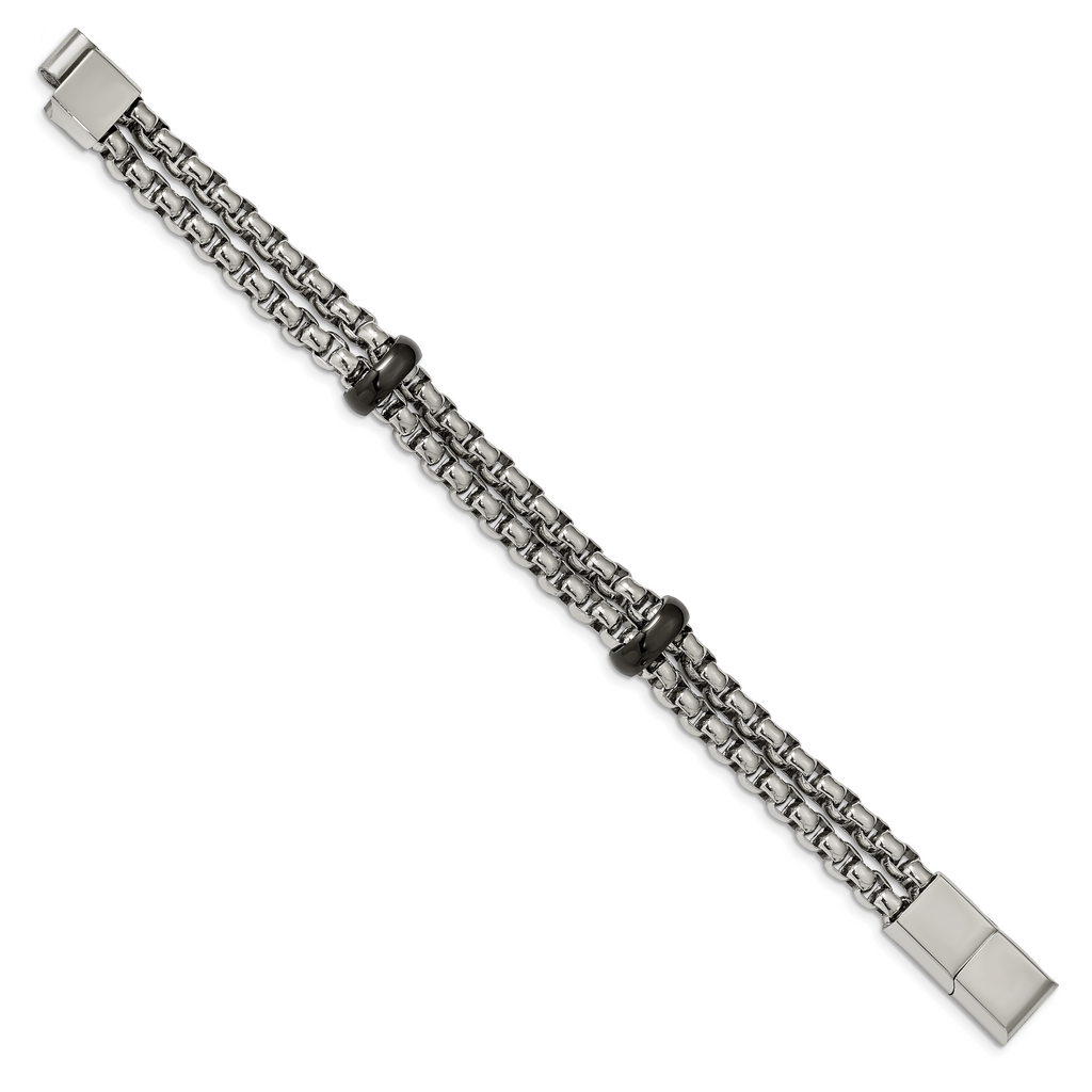 Black IP-Plated Men's Bracelet in Stainless Steel