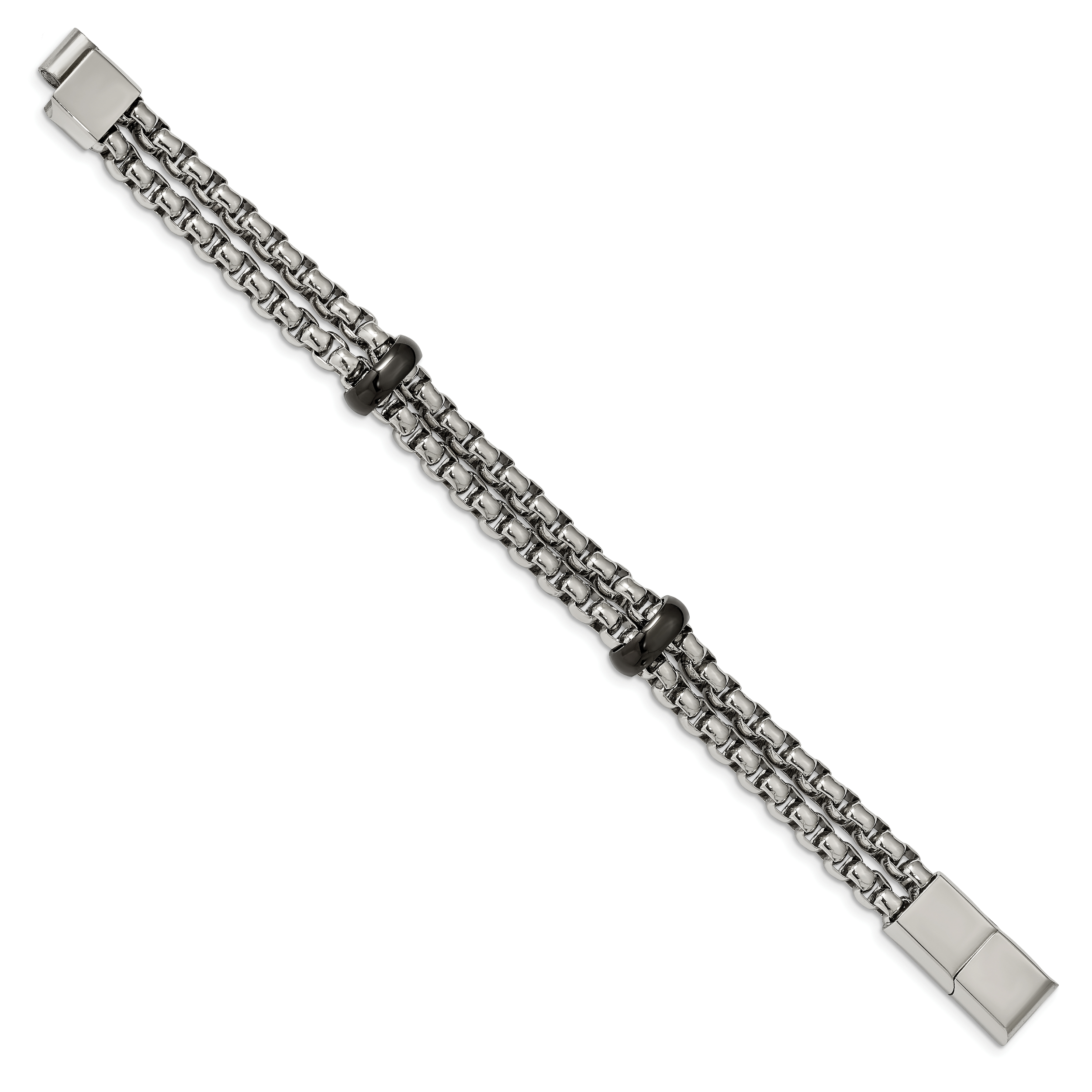 Black IP-Plated Men's Bracelet in Stainless Steel