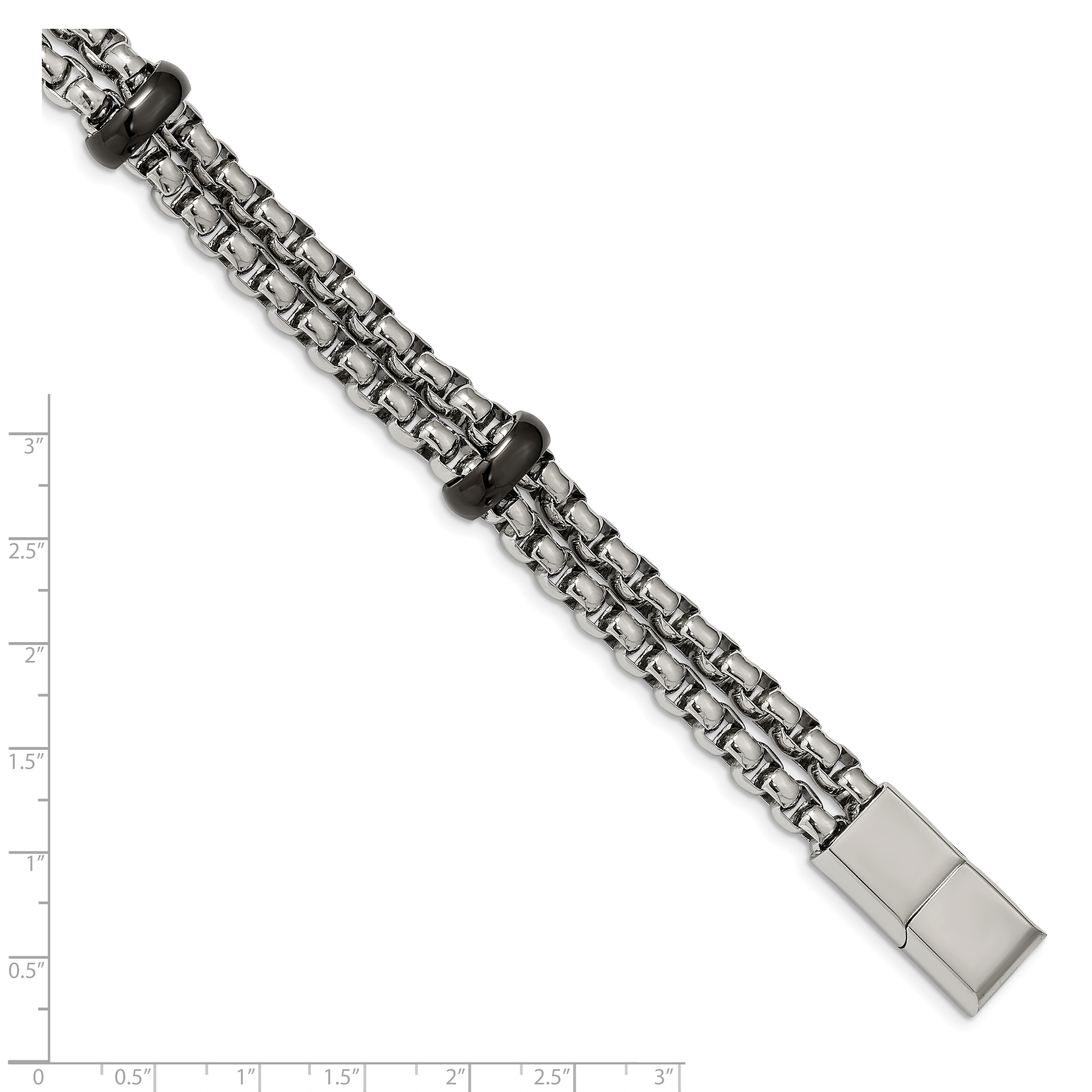 Black IP-Plated Men's Bracelet in Stainless Steel