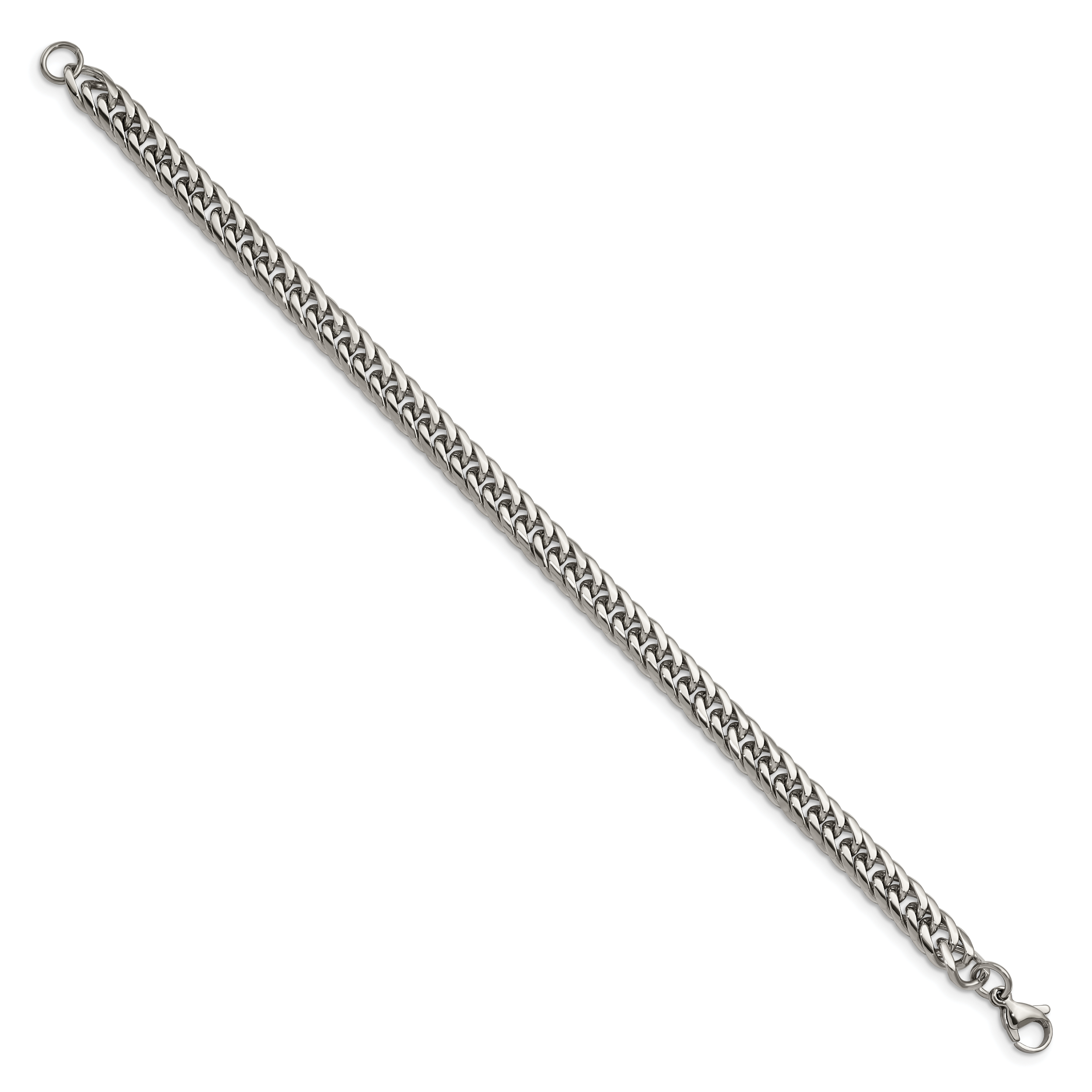 Polished Double Curb Chain Bracelet in Stainless Steel Secondary image