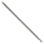 Polished Double Curb Chain Bracelet in Stainless Steel