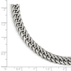 Polished Double Curb Chain Bracelet in Stainless Steel