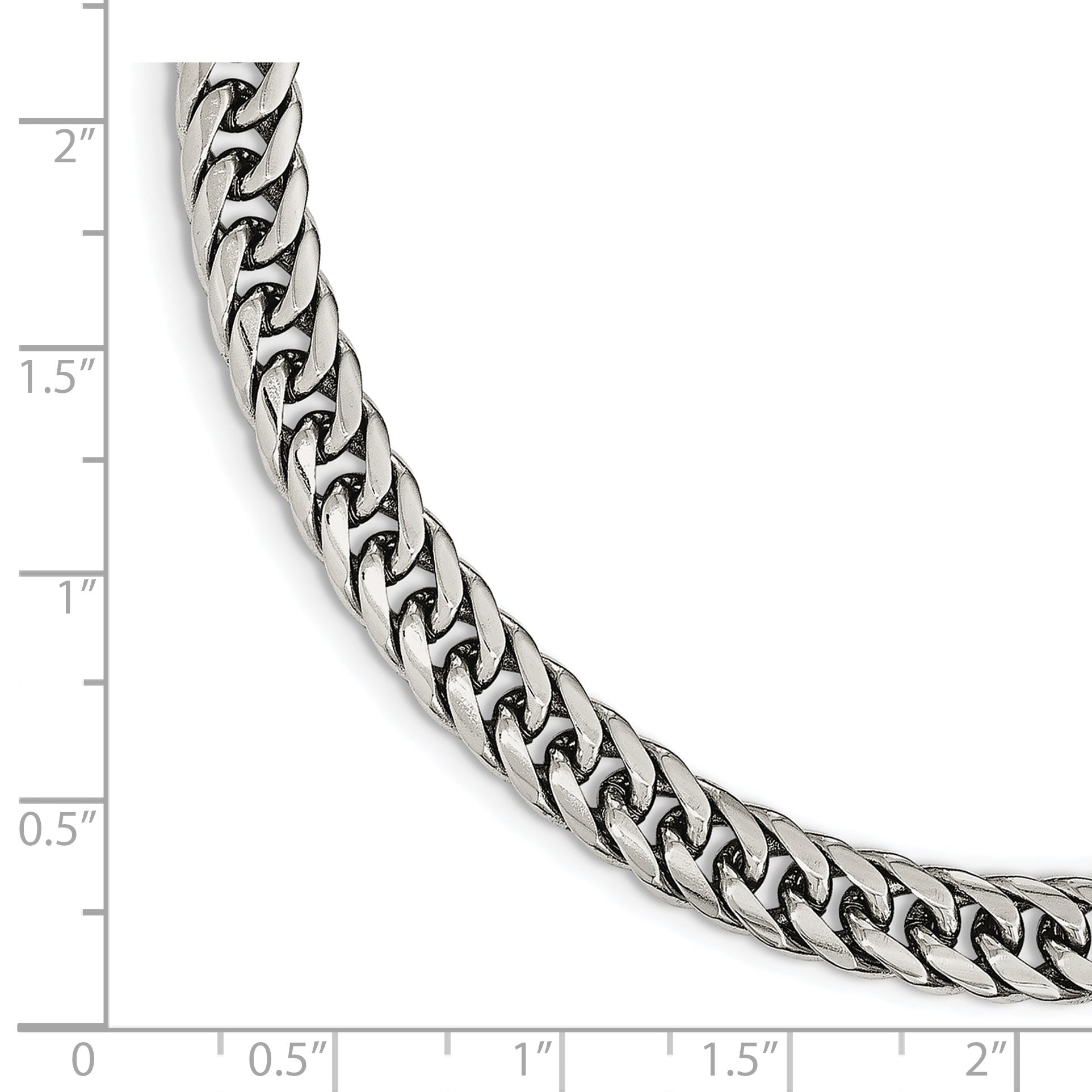 Polished Double Curb Chain Bracelet in Stainless Steel