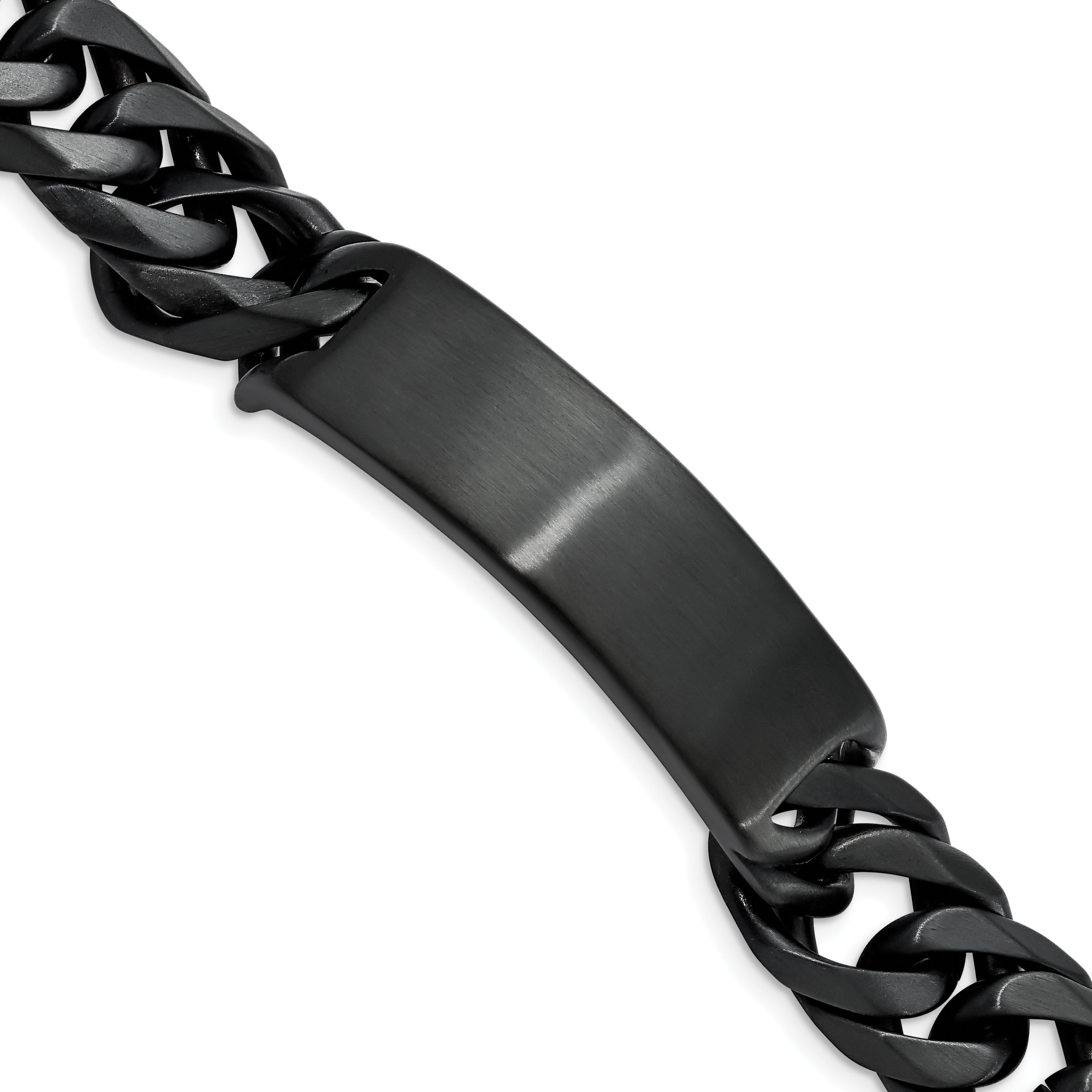 Chisel Stainless Steel Brushed Black IP-plated Curb Chain 9 inch ID Bracelet Main image