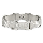 Brushed & Polished Link Bracelet in Stainless Steel