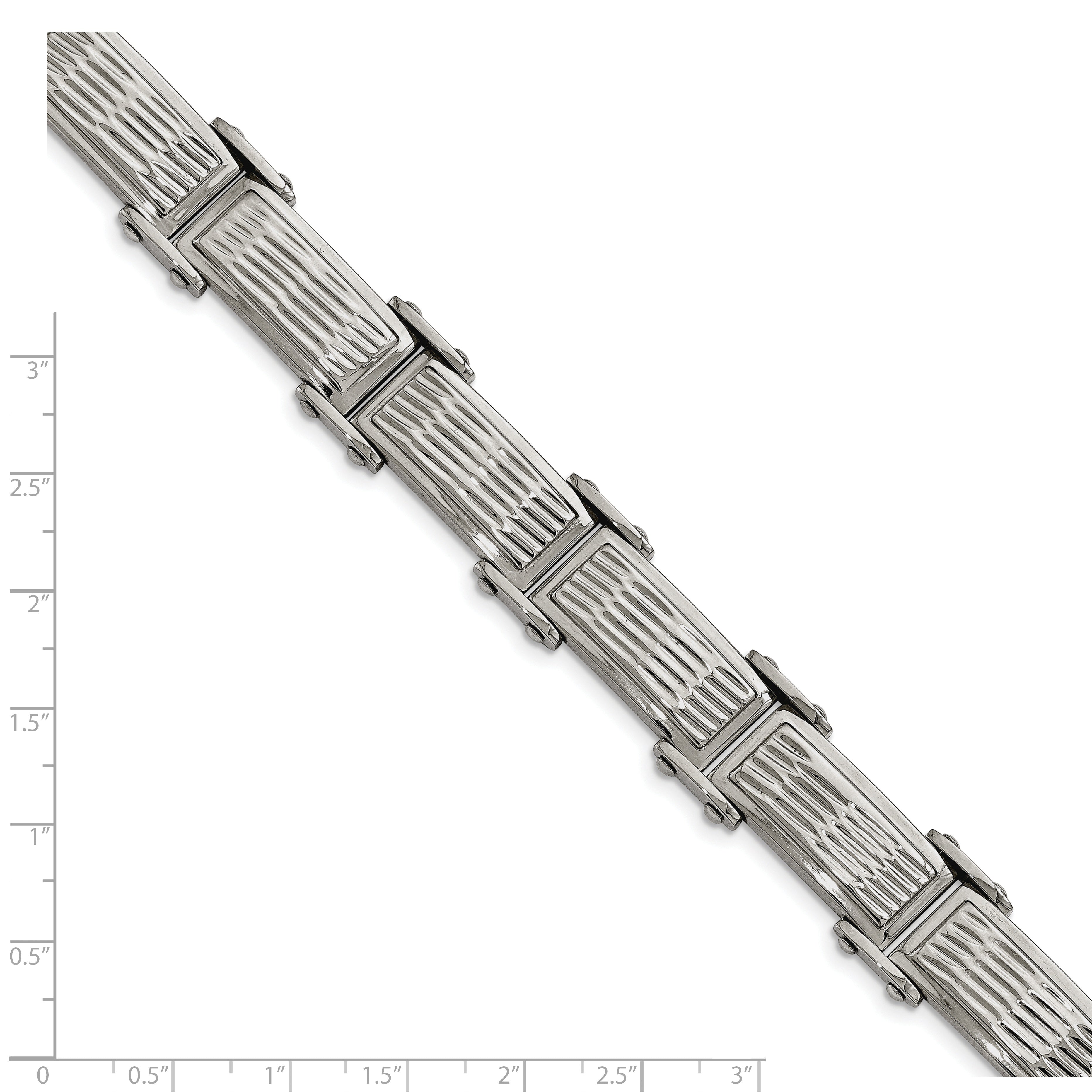 Brushed & Polished Link Bracelet in Stainless Steel