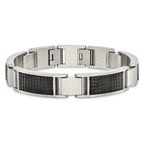 Brushed & Black IP Link Bracelet in Stainless Steel