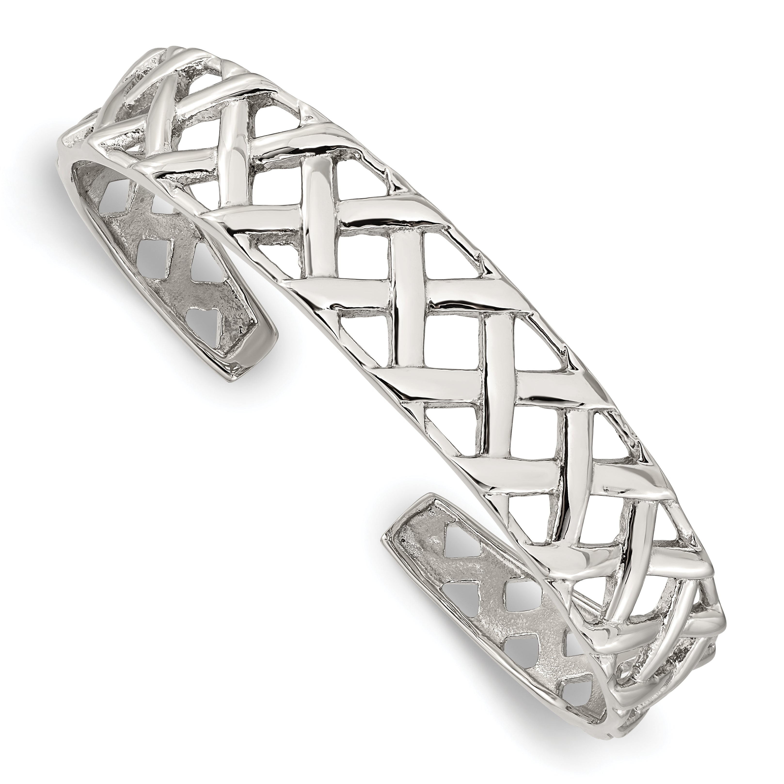 Chisel Stainless Steel Polished Weave Design Bangle Main image